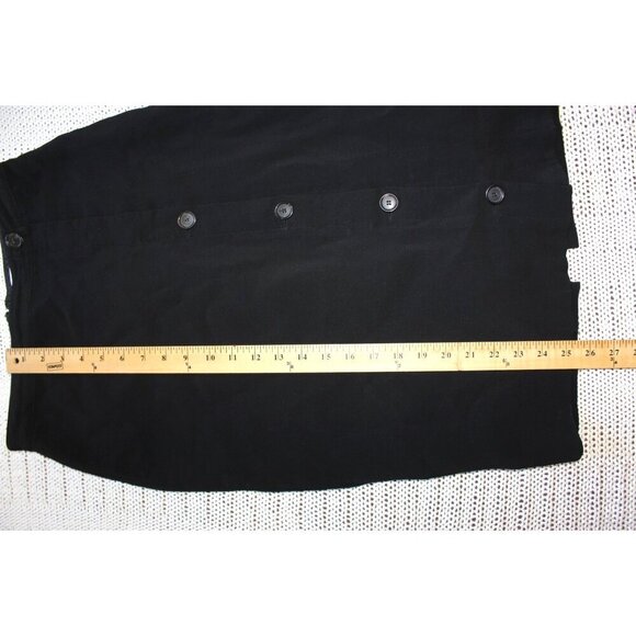 A.L.C. Pencil Midi Skirt Black Size 6 US Button side Zipper Vintage Y2K Goth - Picture 4 of 10
